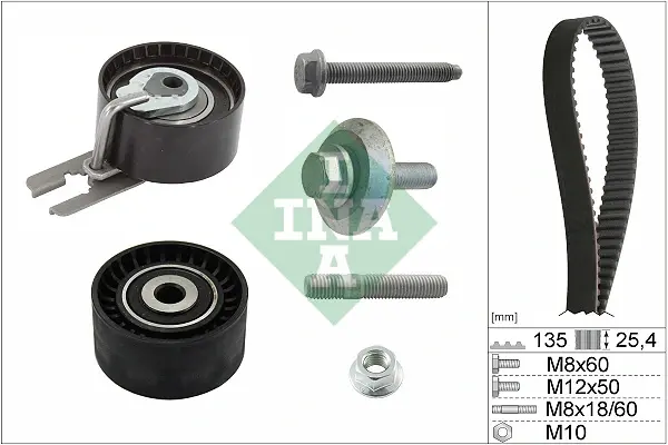 Комплект ГРМ Citroen C3 1.4 16V HDi 02- (25.4x135z) 530 0369 10 INA 530-0369-10 (фото 1)