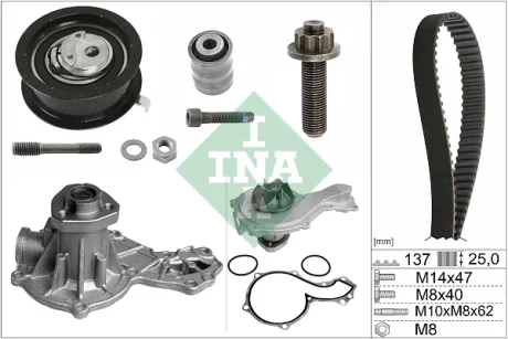 Комплект ГРМ + помпа VW Caddy II 1.9SDI (9K9B) 95-04 530 0377 30 INA 530-0377-30