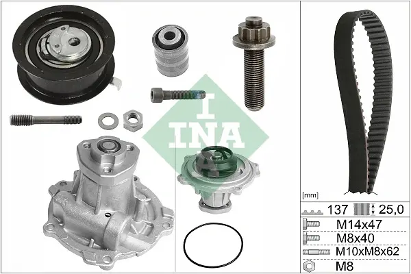Комплект ГРМ + помпа VW Caddy/Sharan/Seat Ibiza 1.9TDI/SDI 95-06 530 0377 31 INA 530-0377-31 (фото 1)