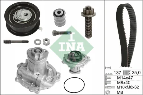 Комплект ГРМ + помпа VW Caddy/Sharan/Seat Ibiza 1.9TDI/SDI 95-06 530 0377 31 INA 530-0377-31