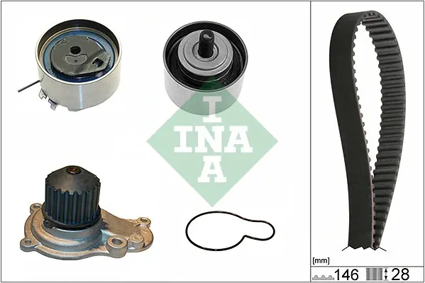 Комплект ГРМ + помпа Jeep Wrangler/Cherokee 2.4 01- 530 0641 30 INA 530-0641-30 (фото 1)