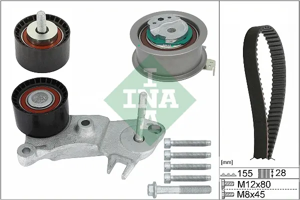 Комплект ГРМ Volvo S60/S80/S90/V40/V60/V70/V90/XC40/XC60/XC90 2.0D 13- 530 0762 10 INA 530-0762-10 (фото 1)