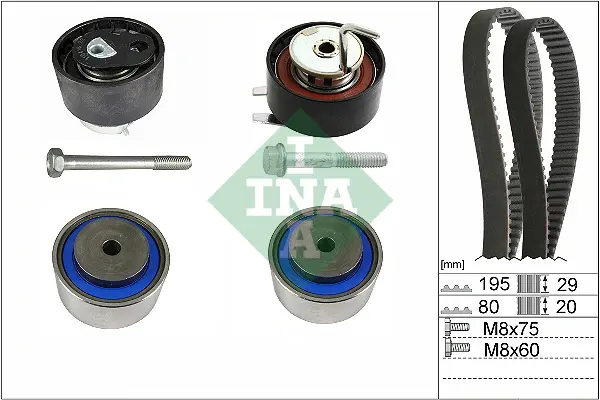 Комплект ГРМ Citroen C5/C6 09-14/Land Rover Discovery 04-/Range Rover Sport 3.0D 13- (4x4) 530 0766 10 INA 530-0766-10 (фото 1)