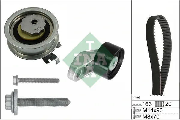 Комплект ГРМ VW Golf VIII 1.0 TSI 20- (20x163) 530 0846 10 INA 530-0846-10 (фото 1)