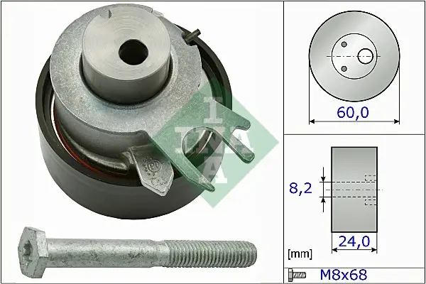 Ролик ГРМ VW Caddy 1.4i 00-11 (натяжний) (60х24) 531 0317 10 INA 531-0317-10 (фото 1)