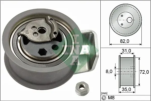 Натяжний ролик, ремні ГРМ AUDI (Вир-во Ina) INA 531-0436-20 (фото 1)