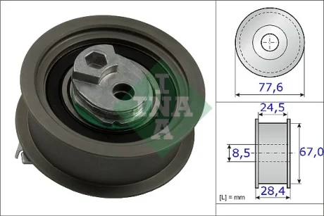 Натяжний ролик, ремінь ГРМ VAG 06D 109243 C (Вир-во) INA 531-0851-10