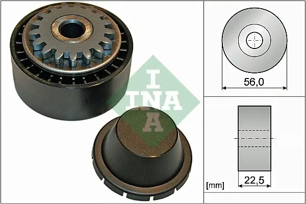 Ролик генератора Renault Kangoo 1.2 97- (натяжний) (56x22.5) 531 0854 10 INA 531-0854-10 (фото 1)