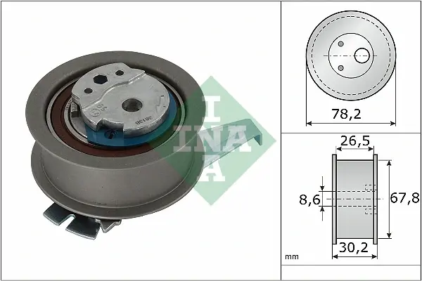 Ролик ГРМ VW Caddy V 2.0 TDi BMT 20-(натяжний) (67.8х30.2) 531 0962 10 INA 531-0962-10 (фото 1)