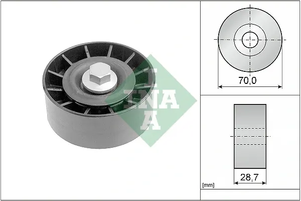 Ролик генератора Ford Fiesta III 1.6-1.8 92-95 (паразитний) (70х28.7) 532 0254 10 INA 532-0254-10 (фото 1)