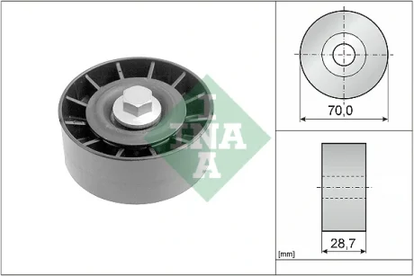Ролик генератора Ford Fiesta III 1.6-1.8 92-95 (паразитний) (70х28.7) 532 0254 10 INA 532-0254-10