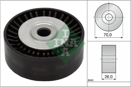 Ролик генератора Citroen Jumper/Peugeot Boxer 2.0/2.2 BlueHDi 15- (паразитний) (70x26) 532 0533 10 INA 532-0533-10