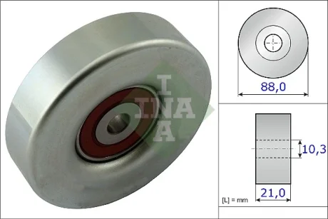 Ролик генератора Toyota Yaris 1.0 99-05 (паразитний) (88х21) 532 0618 10 INA 532-0618-10