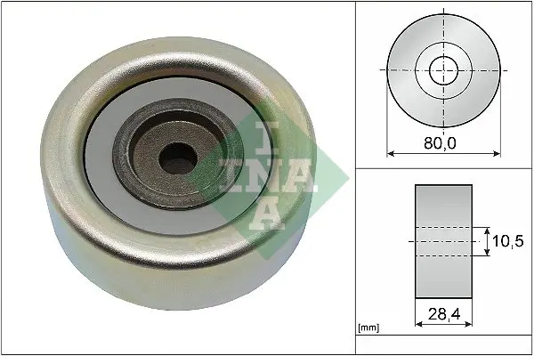 Ролик генератора Mitsubishi Pajero/L200 2.5 DI-D 07- (паразитний) (80х28.4) 532 0933 10 INA 532-0933-10 (фото 1)