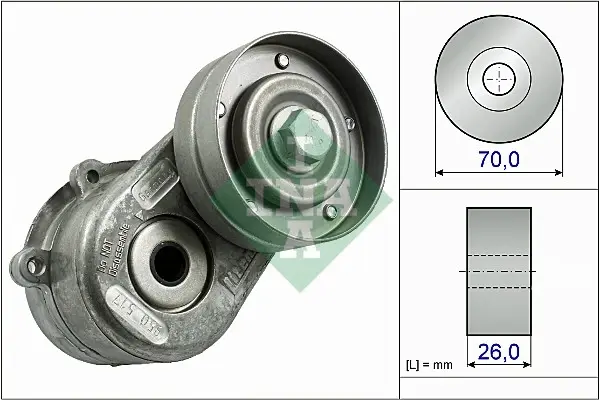 Натяжник ременя генератора Chrysler Grand Voyager/Jeep Cherokee 2.5/2.8 CRD 00-08 534 0448 10 INA 534-0448-10 (фото 1)