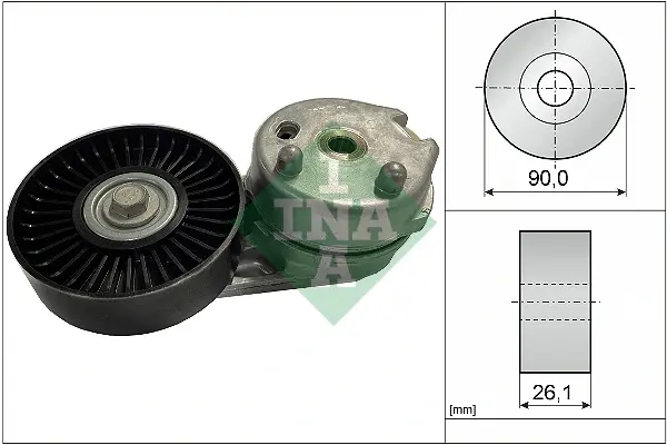 Натяжник ременя генератора Land Rover Discovery/Range Rover 2.7/3.0 04- 534 0668 10 INA 534-0668-10 (фото 1)
