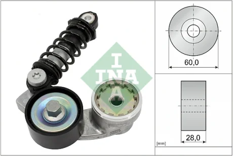 Натяжник ременя генератора Hyundai Tucson/KIA Sportage 1.6 CRDi 18-22 534 0737 10 INA 534-0737-10