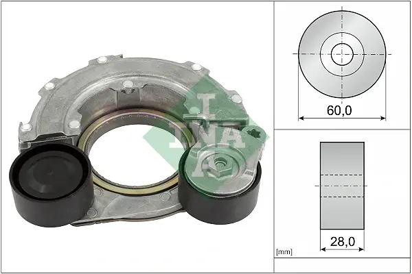 Натяжник ременя генератора Hyundai i10/i20/i30/Kia Rio 16- 534 0796 10 INA 534-0796-10 (фото 1)