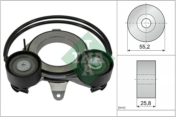 Натяжник ременя генератора Audi A4/A6/Q5/Q7/Porsche Macan 2.0-3.0DH 15- 534 0910 10 INA 534-0910-10 (фото 1)