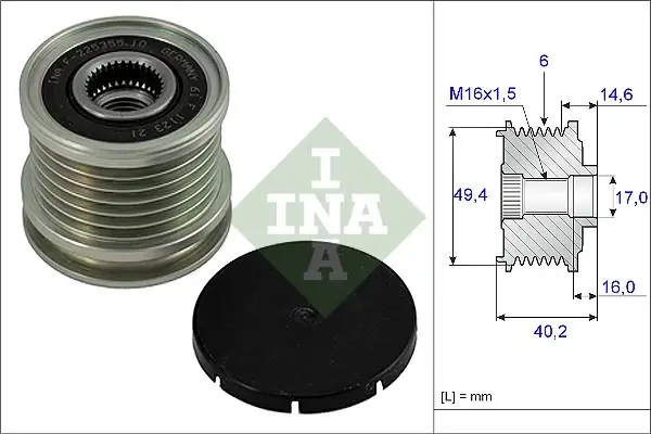 Механізм вільного ходу генератора AUDI, VW (вир-во Ina) INA 535-0001-10 (фото 1)