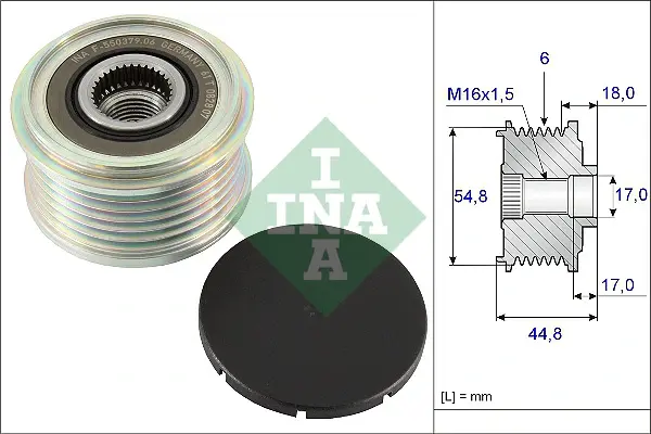 Шків генератора з обгінною муфтою (Вир-во Ina) INA 535-0114-10 (фото 1)