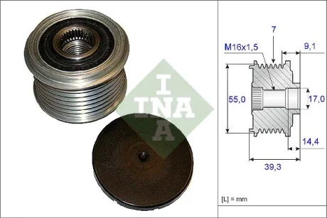 Шків генератора з обгінною муфтою (вир-во) INA 535-0142-10