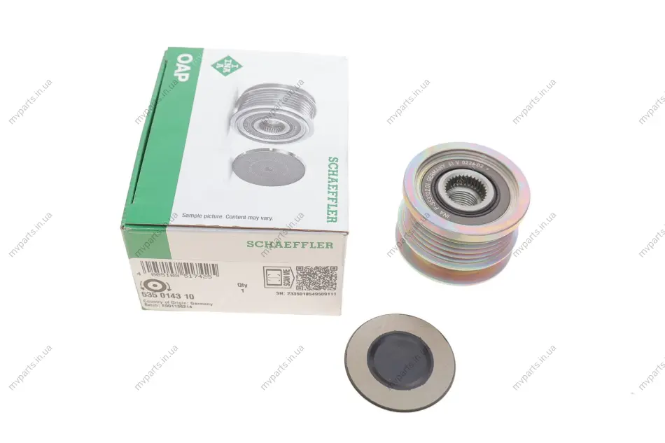 Шків генератора Opel Astra H/Vectra C/Zafira B 1.6-1.9 CDTI 05-15 535 0143 10 INA 535-0143-10 (фото 1)