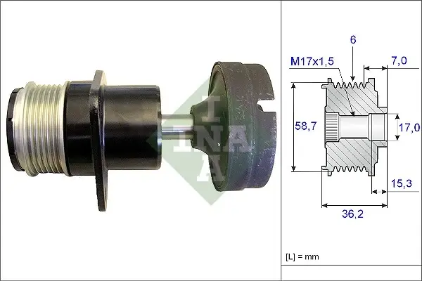 Шків генератора з обгінною муфтою (Вир-во) INA 535-0157-10 (фото 1)