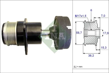 Шків генератора з обгінною муфтою (Вир-во) INA 535-0157-10