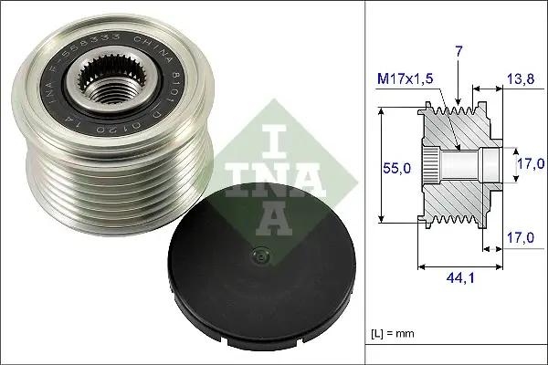 Шків генератора з обгінною муфтою (Вир-во) INA 535-0167-10 (фото 1)