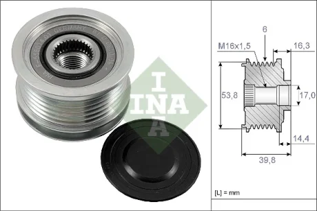 Шків генератора Mitsubishi Outlander 2.2 DI-d 4WD 07-12 535 0170 10 INA 535-0170-10