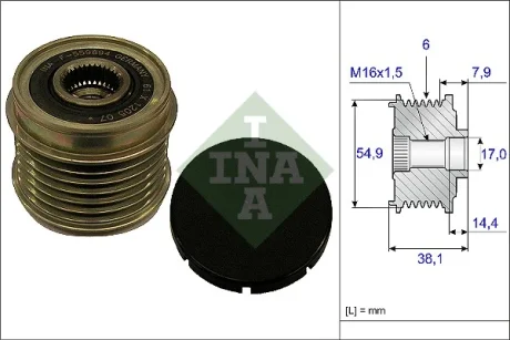 Шків генератора з обгінною муфтою (вир-во) INA 535-0176-10