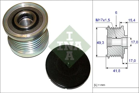 Шків генератора з обгінною муфтою (Вир-во) INA 535-0193-10