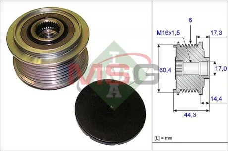 Шків генератора Audi A4/A5/Q5 3.0/3.2 TFSI 07-17 535 0207 10 INA 535-0207-10