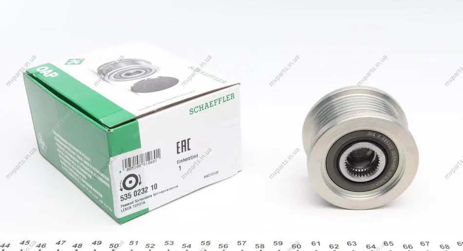 Шків генератора Toyota Land Cruiser/Rav 4/Auris 2.0-3.0D 02- 535 0232 10 INA 535-0232-10 (фото 1)