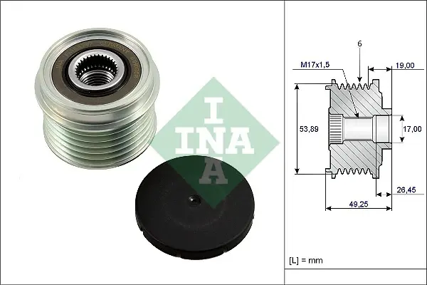 Шків генератора Suzuki Jimny 1.5 DDiS 03- 535 0233 10 INA 535-0233-10 (фото 1)