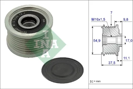 Шків генератора Fiat Ducato 2.3D Multijet 14- (Euro 6) 535 0235 10 INA 535-0235-10