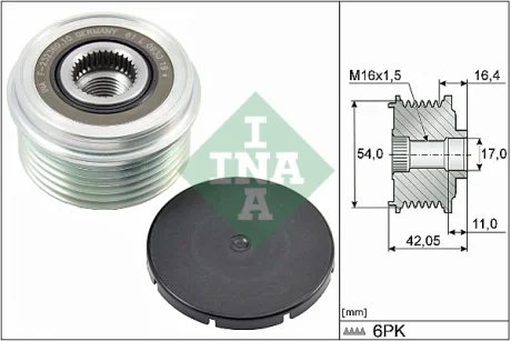 Шків генератора Land Rover Discovery/Range Rover 2.2D 11- 535 0285 10 INA 535-0285-10