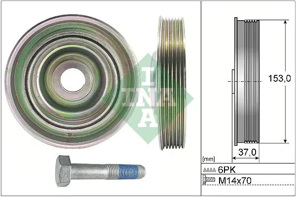 Шків колінвалу Citroen Jumpy/Fiat Scudo/Peugeot Expert 2.0 D 07-, (DW10BTED4) 544 0097 20 INA 544-0097-20 (фото 1)