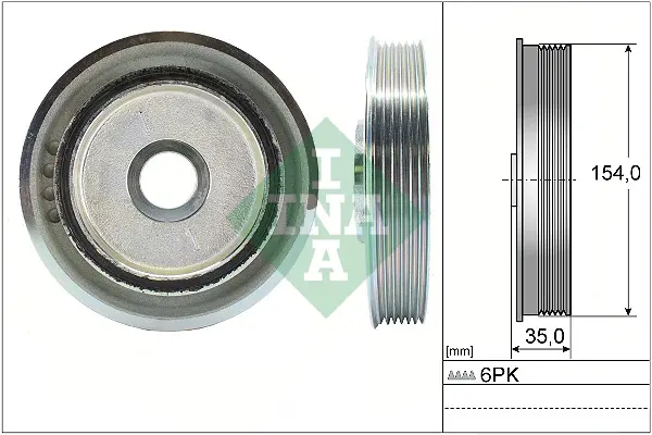 Шків колінвалу Ford Mondeo/Land Rover Freelander 2.2 TDCi/TD4 06-14 (6PK) 544 0112 10 INA 544-0112-10 (фото 1)