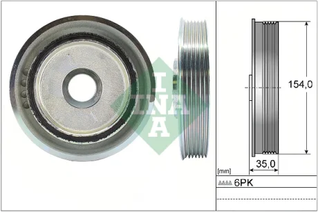 Шків колінвалу Ford Mondeo/Land Rover Freelander 2.2 TDCi/TD4 06-14 (6PK) 544 0112 10 INA 544-0112-10