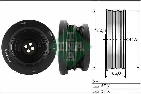Шків колінвалу BMW 3 (E46)/5 (E39)/X5 (E53) 3.0D 98-05, M57 D30 (306D1) 544 0148 10 INA 544-0148-10 (фото 1)
