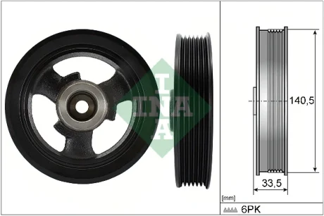 Шків колінвалу Mini Cooper 01-06 (6PK), W10 B16 A 544 0149 10 INA 544-0149-10