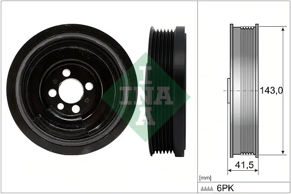 Шків колінвалу VW Polo/Skoda Fabia/Rapid 1.4TDI 14- (6PK) 544 0182 10 INA 544-0182-10 (фото 1)