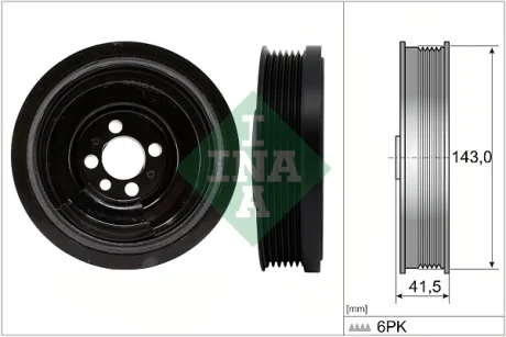 Шків колінвалу VW Polo/Skoda Fabia/Rapid 1.4TDI 14- (6PK) 544 0182 10 INA 544-0182-10
