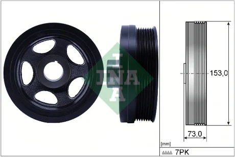 Шків колінвалу MB W211/W212/X164/X166/W221, 3.0CDI, OM642 544 0183 10 INA 544-0183-10