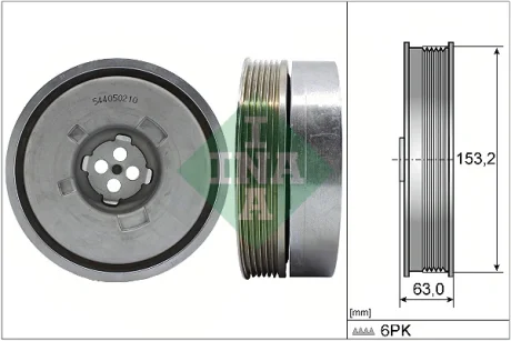 Шків колінвалу BMW 3 (F30/F80) 15-18 (153.2x63) (6PK) B38 B15 A 544 0502 10 INA 544-0502-10