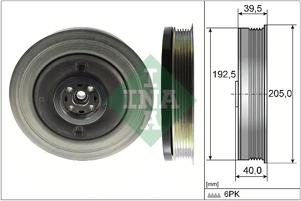 Шків колінвалу Volvo S60/S90/V60/V90/XC60/XC90 13- 544 0503 10 INA 544-0503-10 (фото 1)
