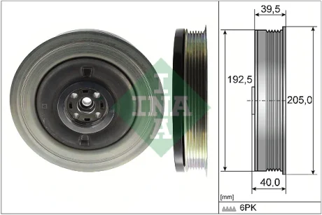 Шків колінвалу Volvo S60/S90/V60/V90/XC60/XC90 13- 544 0503 10 INA 544-0503-10