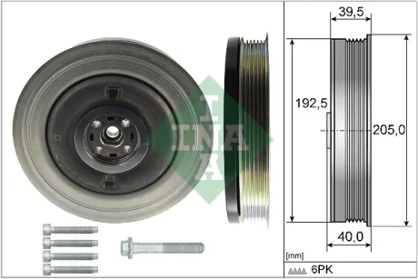 Шків колінвалу Volvo S60/S90/V60/V90/XC60/XC90 13- (з болтом) 544 0503 20 INA 544-0503-20